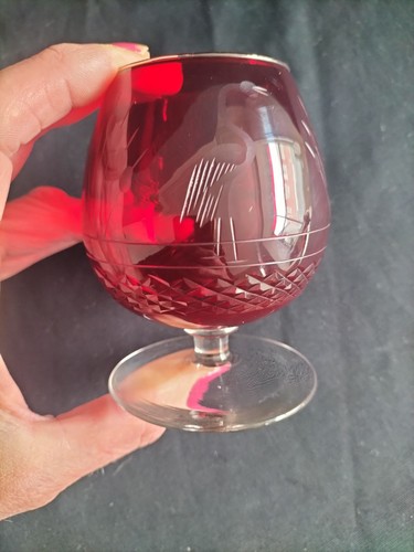 Antique ruby red brandy - red,