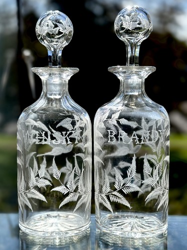 Etched decanters whiskey and - decanters,
