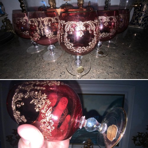 Set antique moser - antique, ruby