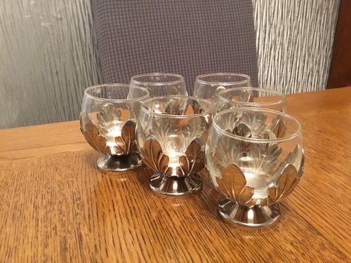 Vintage set silver - 6, leaf