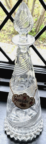 Antique crystal ornate brandy - crystal,