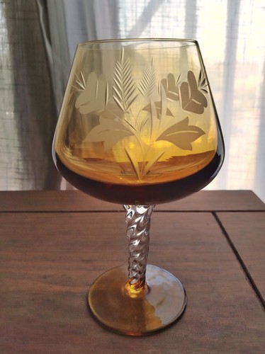 Vintage large amber brandy - amber,