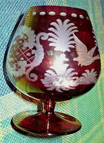 Antique ruby brandy glass - antique,