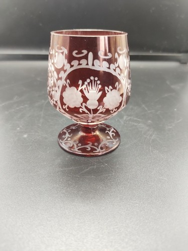 Antique ruby brandy glass - ruby,