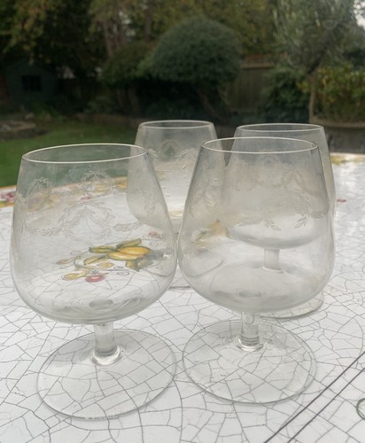 Four cut glass antique - cut,